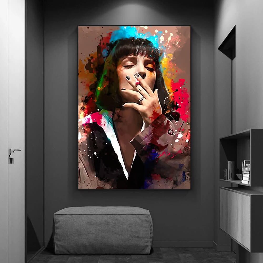Smoking Woman Canvas Wall Art Elegant Artwork-ChandeliersDecor.com