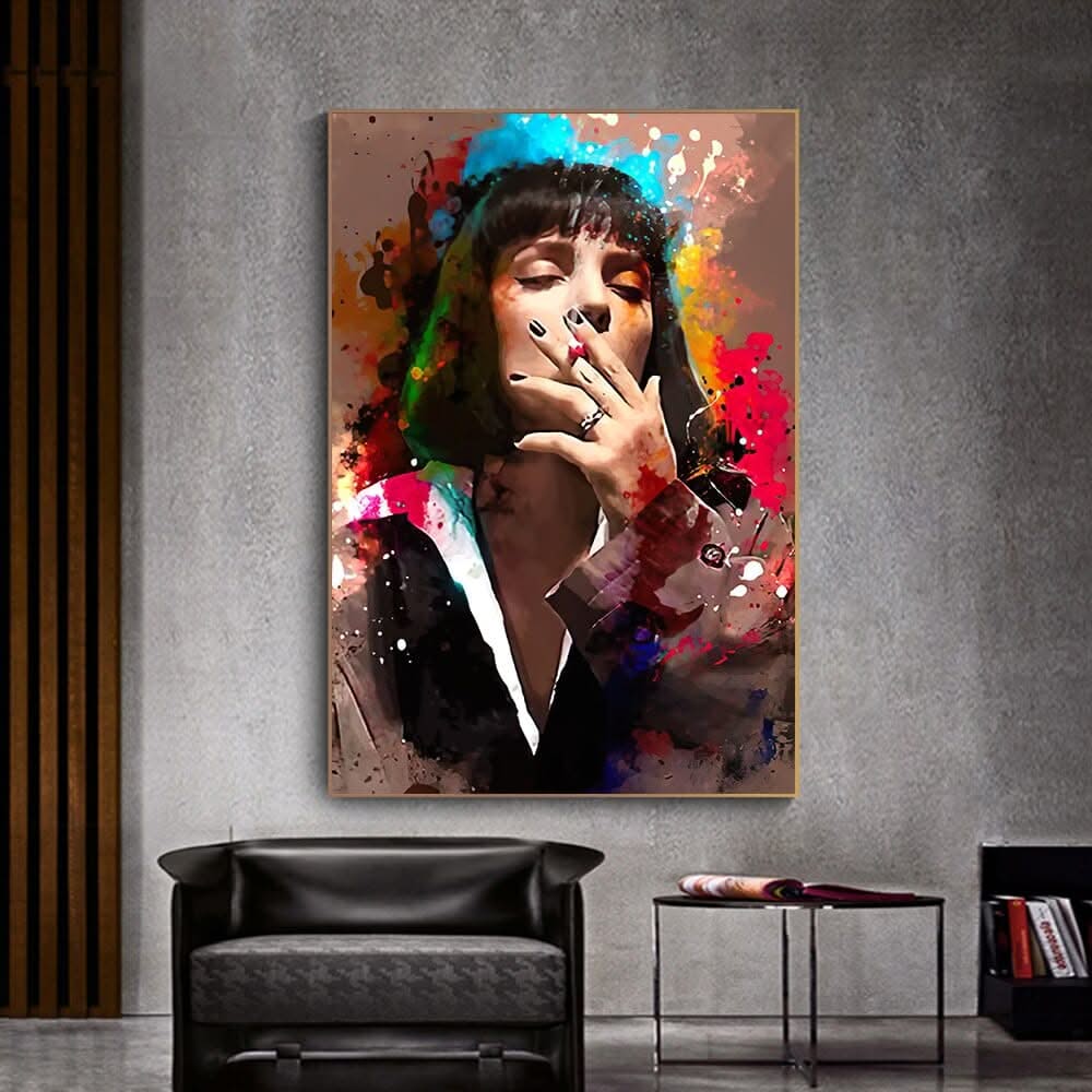 Smoking Woman Canvas Wall Art Elegant Artwork-ChandeliersDecor.com