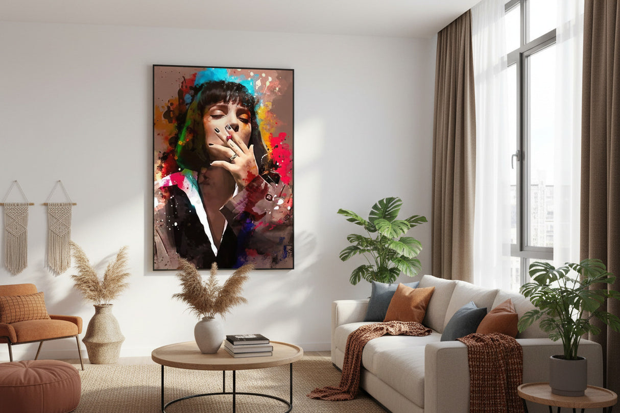 Smoking Woman Canvas Wall Art Elegant Artwork-ChandeliersDecor.com