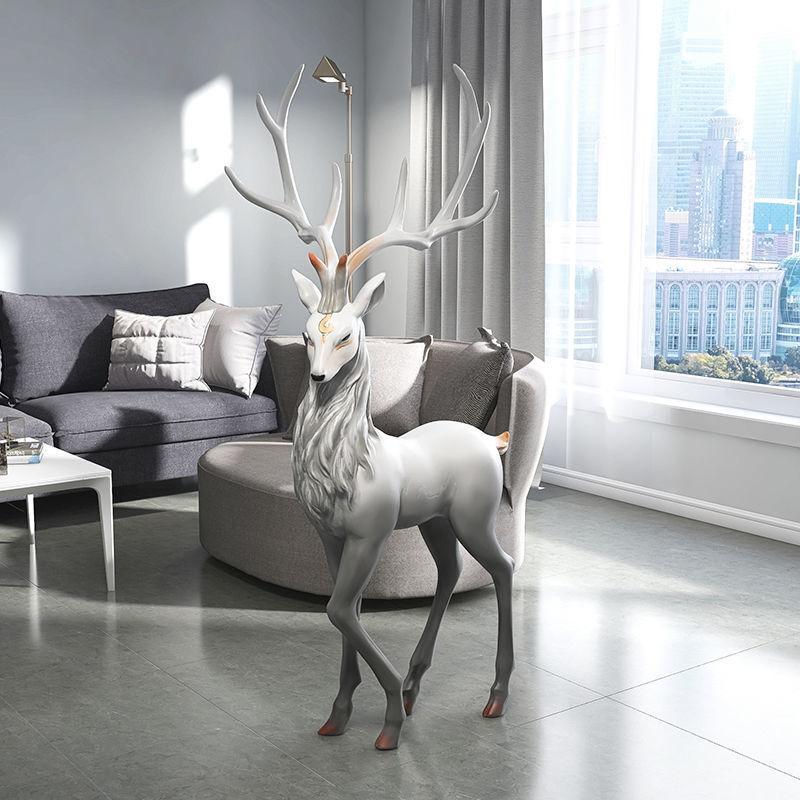 ChandeliersDecor.com-Supreme Sculptures-Snow Reindeer Statue for Home Decor