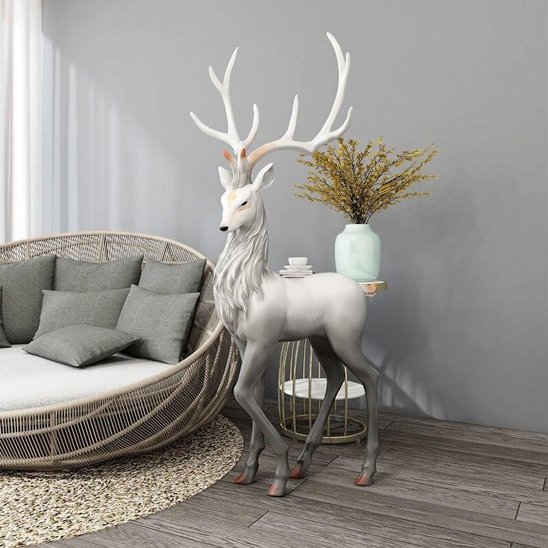 ChandeliersDecor.com-Supreme Sculptures-Snow Reindeer Statue for Home Decor