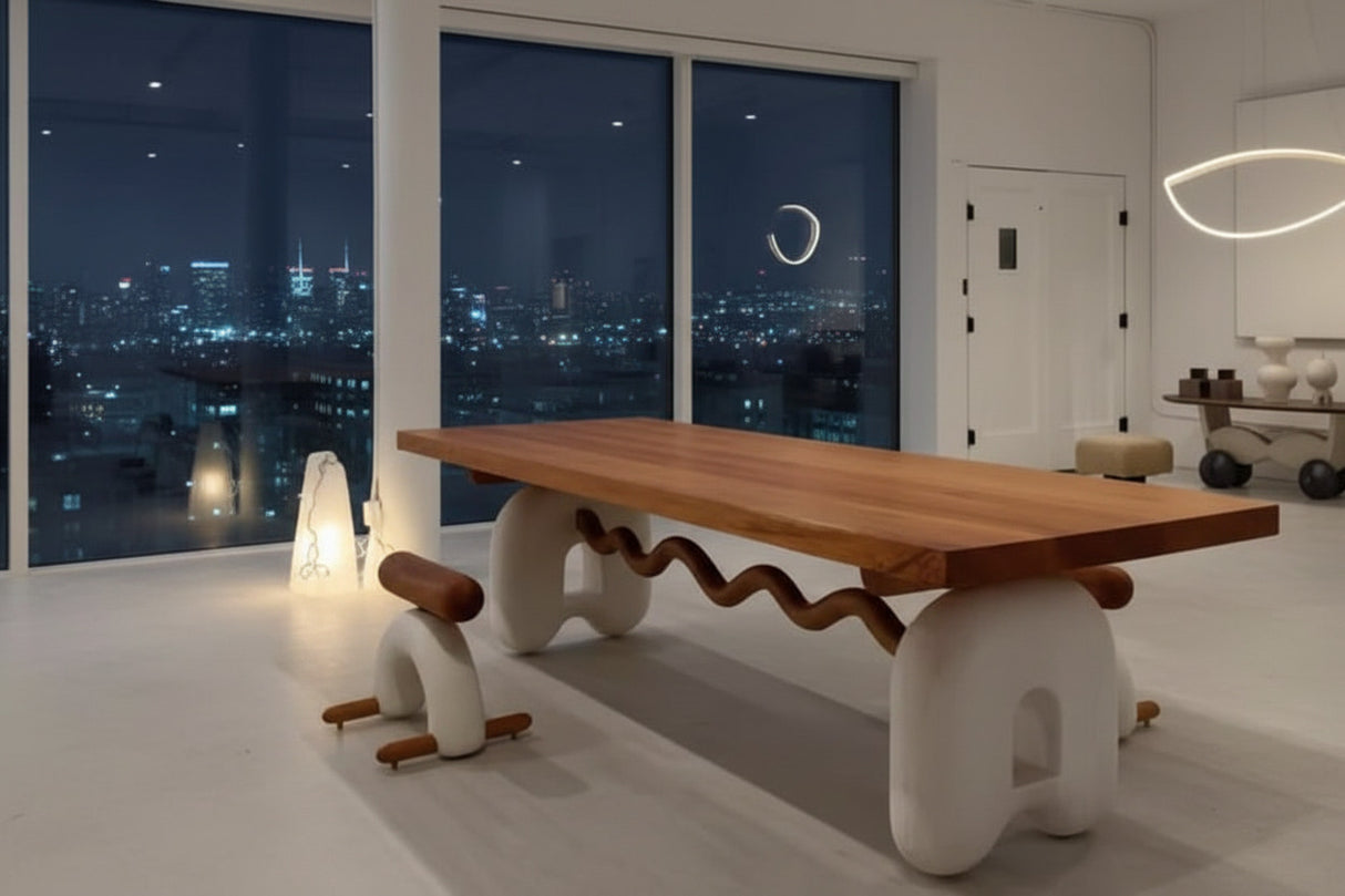 Solid Oak Wood Dining Table-ChandeliersDecor.com