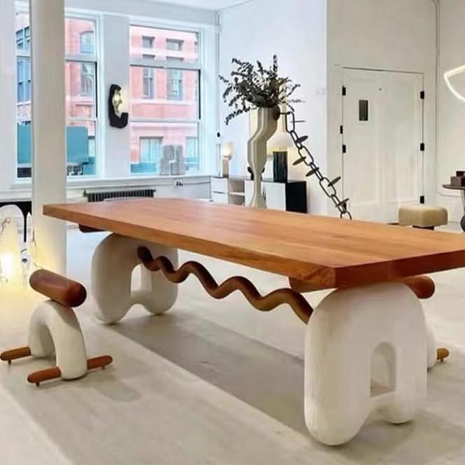 Solid Oak Wood Dining Table-ChandeliersDecor.com