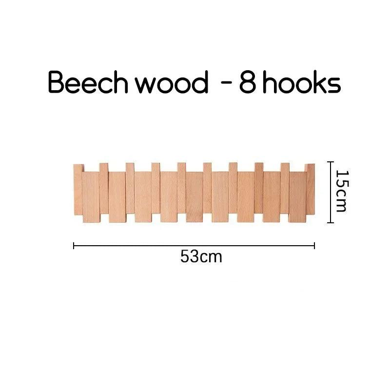 ChandeliersDecor.com-Drying Racks & Hangers-Solid Wood Clothes Hanging Wall Mounted Rack