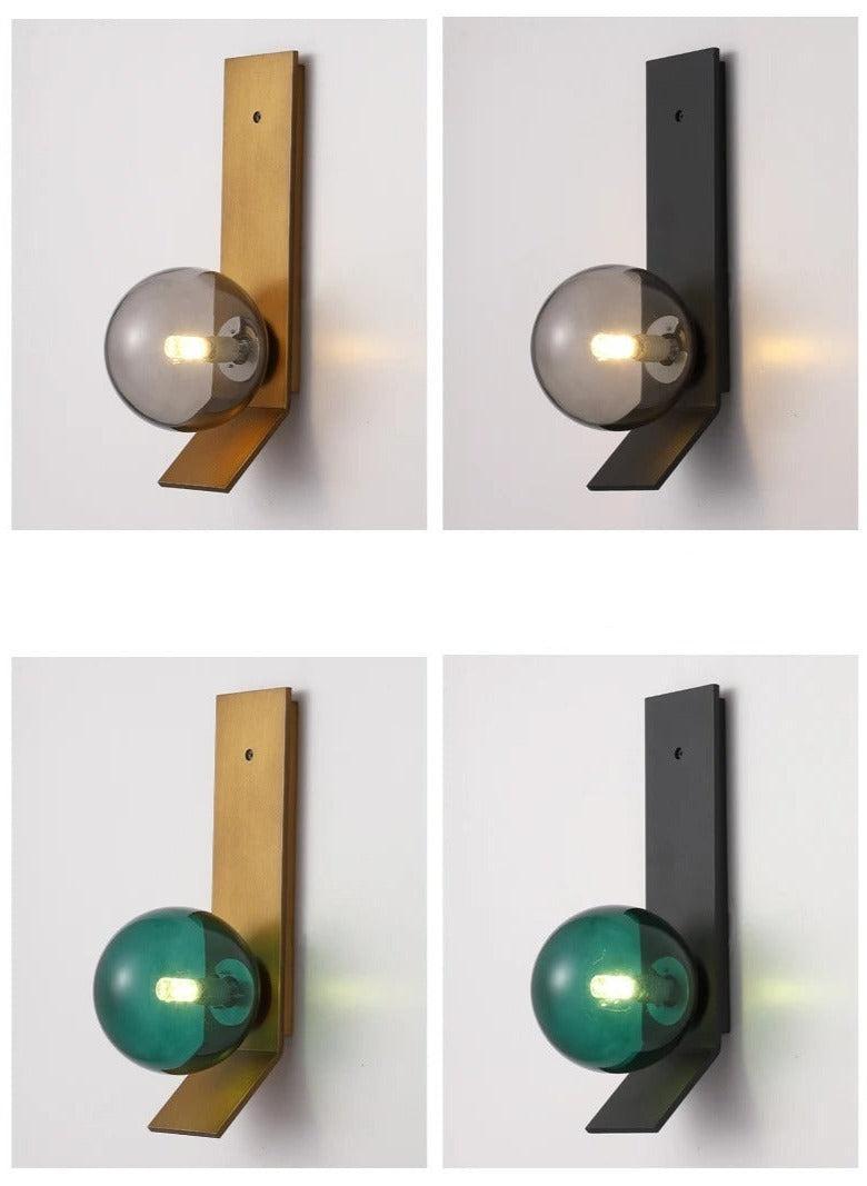 ChandeliersDecor.com-Wall Lights-Soot Glass Bedroom Bedside Wall Lamps