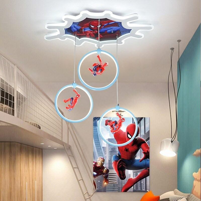 ChandeliersDecor.com-Kids Room Nursery Lighting-Spiderman Ceiling Light - Deco Lighting for Kids Room