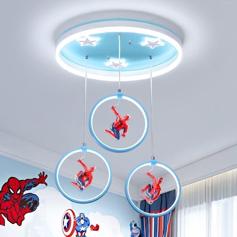 ChandeliersDecor.com-Kids Room Nursery Lighting-Spiderman Ceiling Light - Deco Lighting for Kids Room