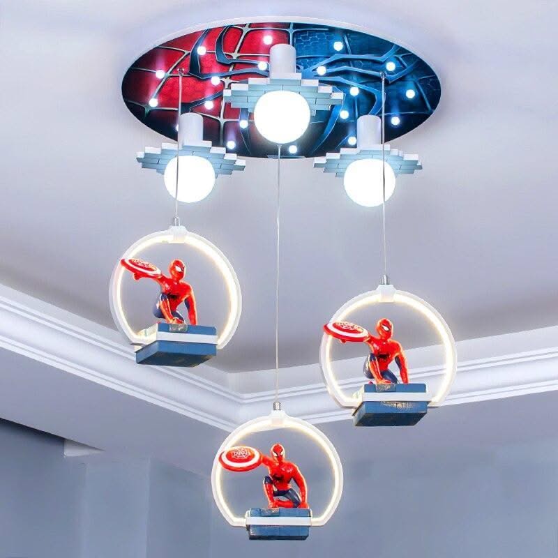 ChandeliersDecor.com-Kids Room Nursery Lighting-Spiderman LED Hanging Light for Kids Room