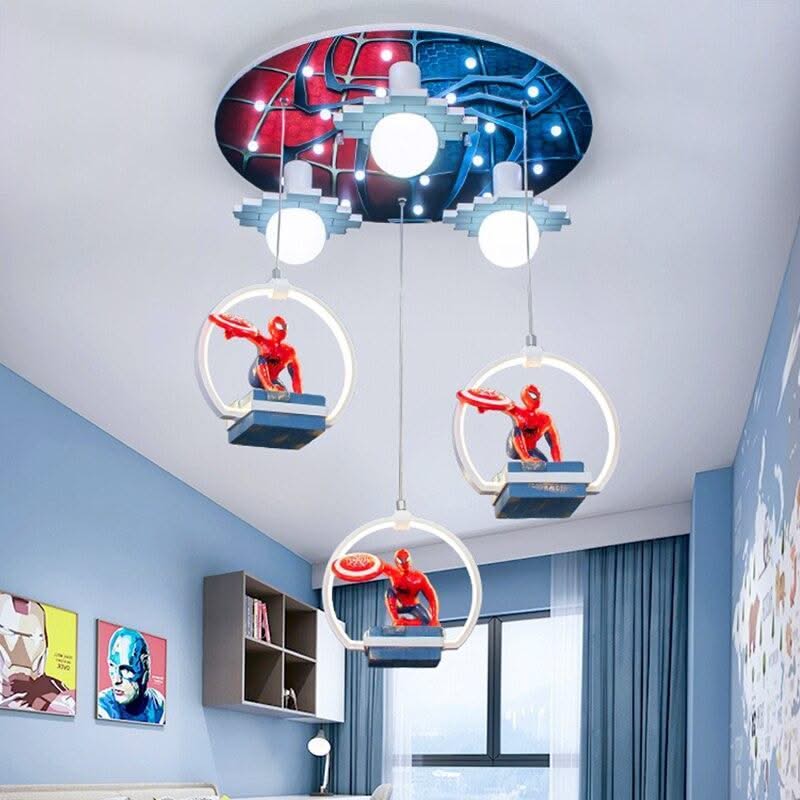 ChandeliersDecor.com-Kids Room Nursery Lighting-Spiderman LED Hanging Light for Kids Room