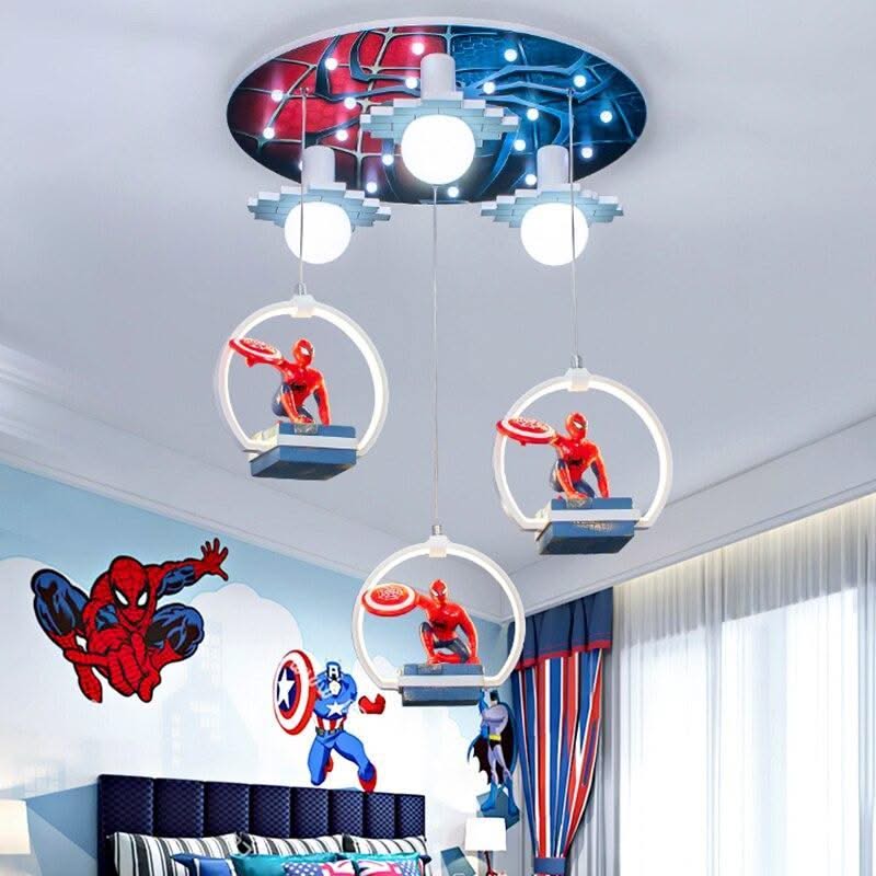 ChandeliersDecor.com-Kids Room Nursery Lighting-Spiderman LED Hanging Light for Kids Room