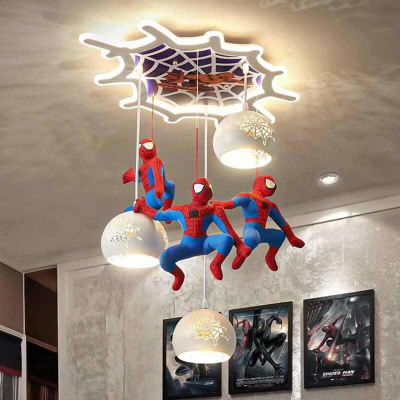 ChandeliersDecor.com-Kids Room Nursery Lighting-Spiderman Pendant Light - Art Deco Lighting for Kids Room