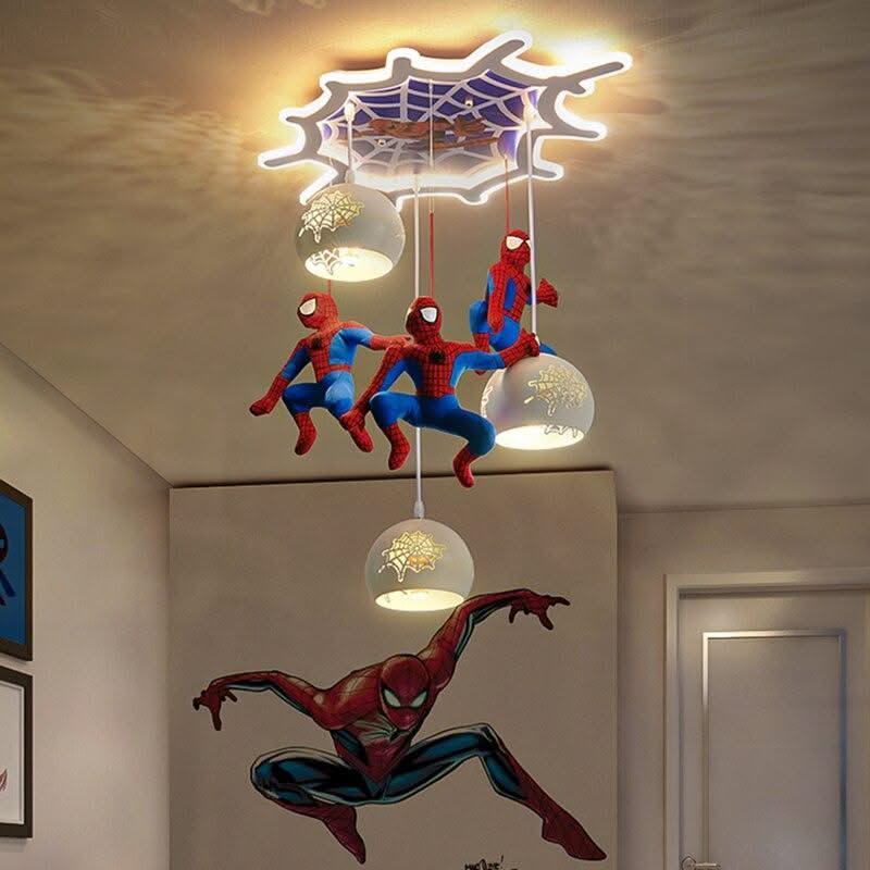 ChandeliersDecor.com-Kids Room Nursery Lighting-Spiderman Pendant Light - Art Deco Lighting for Kids Room