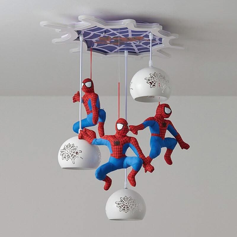 ChandeliersDecor.com-Kids Room Nursery Lighting-Spiderman Pendant Light - Art Deco Lighting for Kids Room