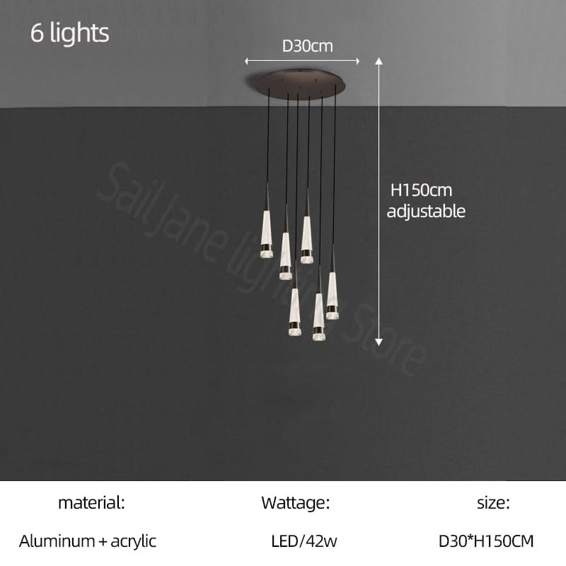 Spiral Cones: Staircase Chandelier - Elegant Lighting-ChandeliersDecor.com