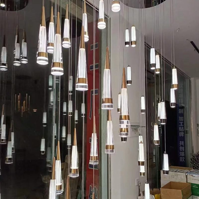 Spiral Cones: Staircase Chandelier - Elegant Lighting-ChandeliersDecor.com