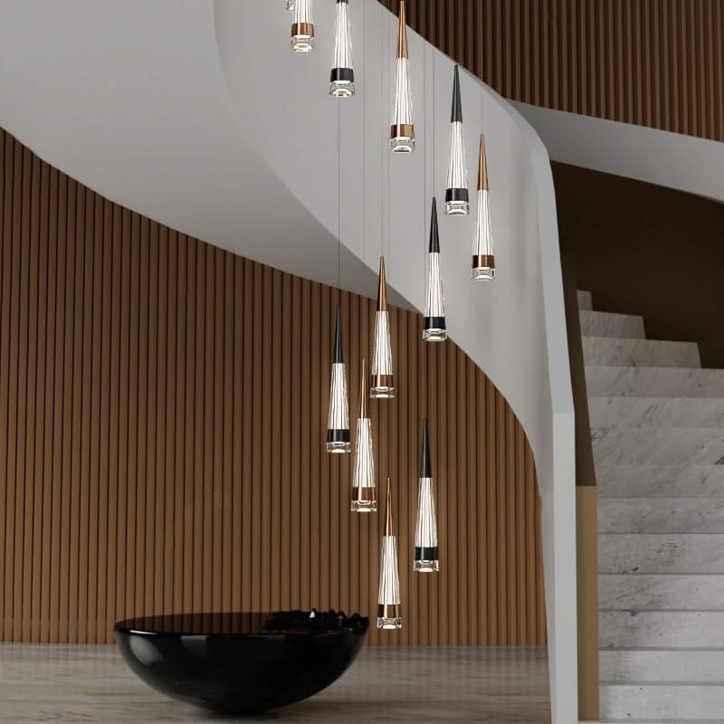 Spiral Cones: Staircase Chandelier - Elegant Lighting-ChandeliersDecor.com