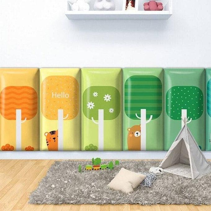 ChandeliersDecor.com-Padded Walls-Spring Blossom Trees Kids Wall Padded Safety Cushions