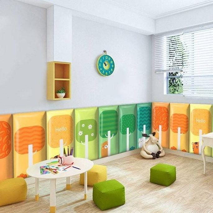 ChandeliersDecor.com-Padded Walls-Spring Blossom Trees Kids Wall Padded Safety Cushions