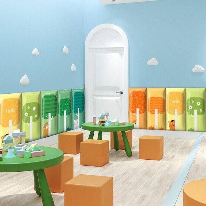 ChandeliersDecor.com-Padded Walls-Spring Blossom Trees Kids Wall Padded Safety Cushions