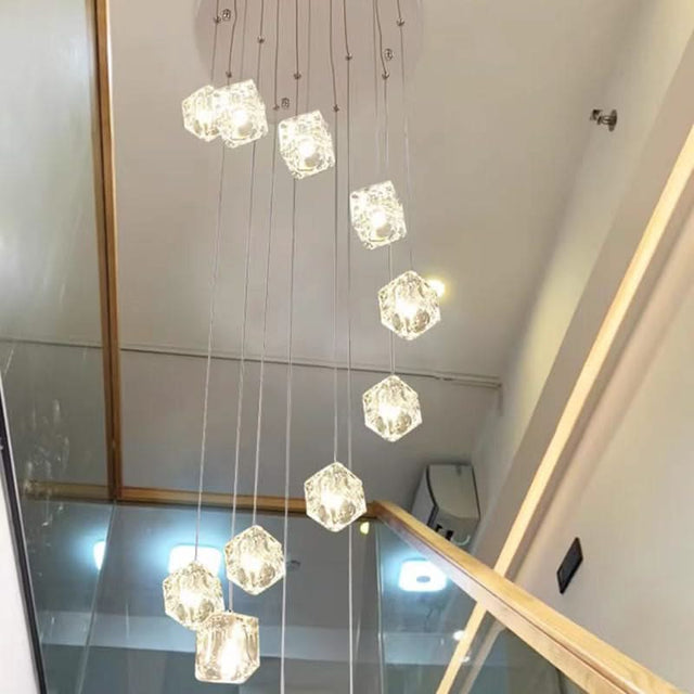 Square Crystal Cubes Chandelier – Exquisite Lighting Fixture-ChandeliersDecor.com