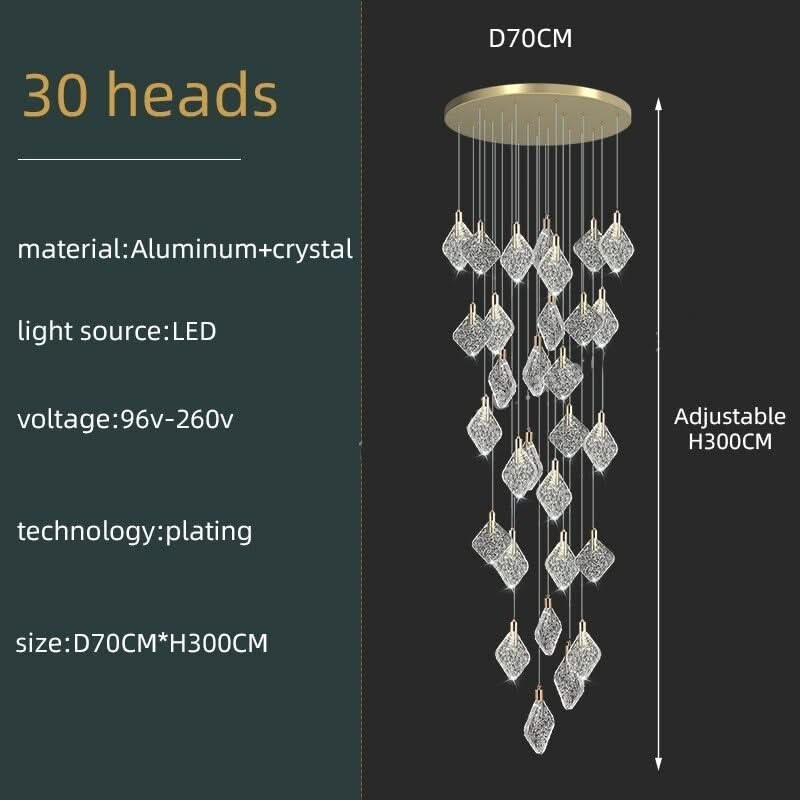 ChandeliersDecor.com-Staircase Chandelier-Square Crystal Pendant Chandelier - Exquisite Lightinging