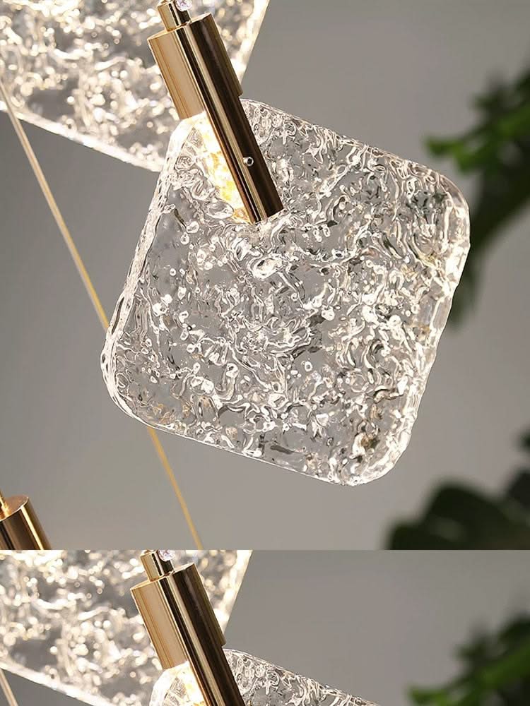 ChandeliersDecor.com-Staircase Chandelier-Square Crystal Pendant Chandelier - Exquisite Lightinging