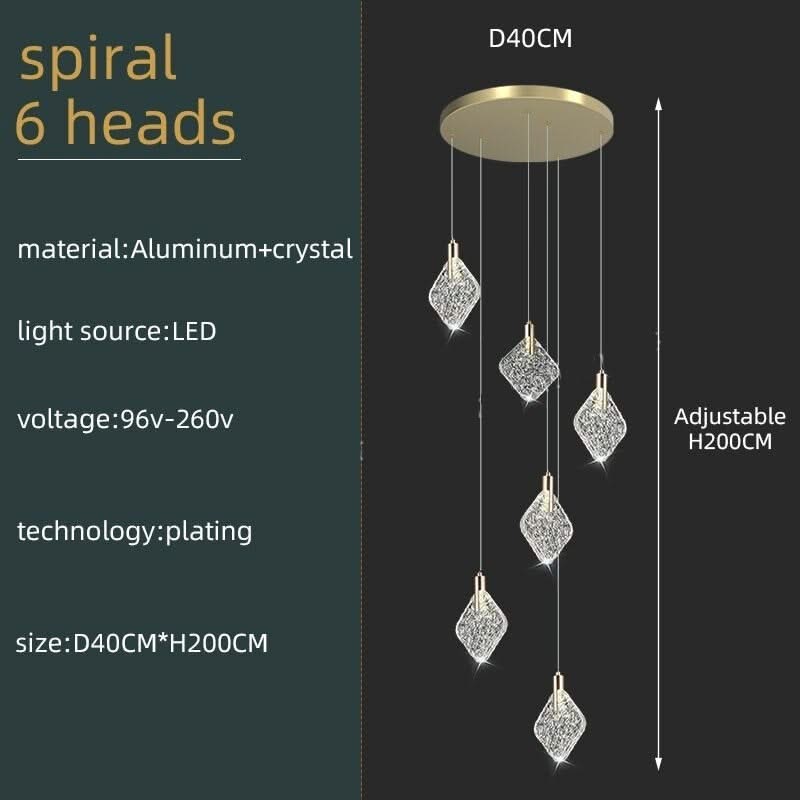 ChandeliersDecor.com-Staircase Chandelier-Square Crystal Pendant Chandelier - Exquisite Lightinging