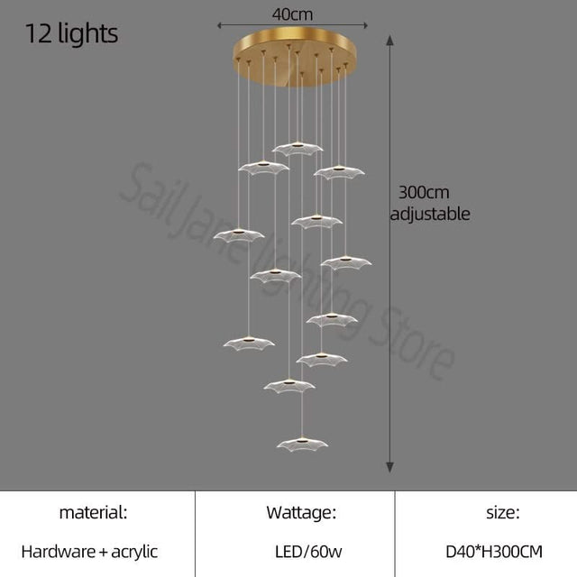 Staggered Staircase Chandelier - Grand Staircases Lighting-ChandeliersDecor.com