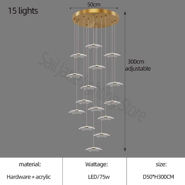 Staggered Staircase Chandelier - Grand Staircases Lighting-ChandeliersDecor.com