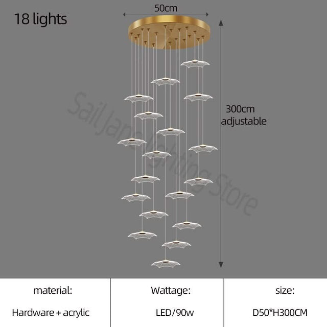 Staggered Staircase Chandelier - Grand Staircases Lighting-ChandeliersDecor.com