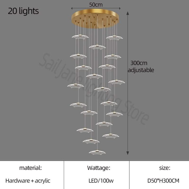 Staggered Staircase Chandelier - Grand Staircases Lighting-ChandeliersDecor.com