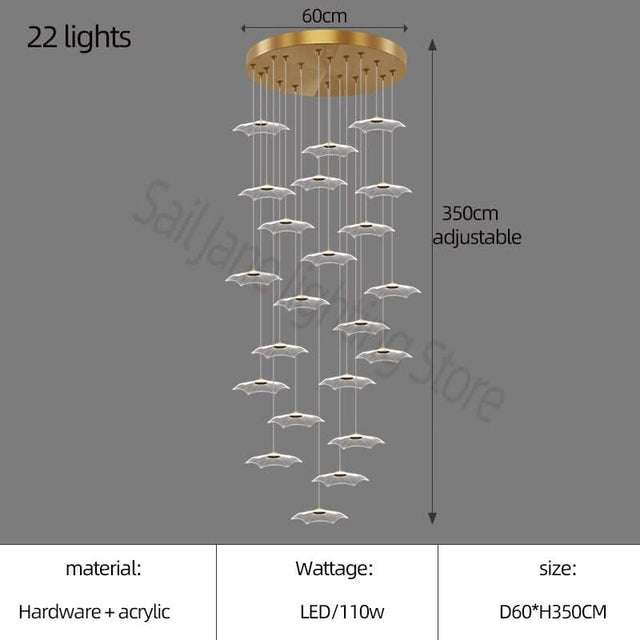 Staggered Staircase Chandelier - Grand Staircases Lighting-ChandeliersDecor.com