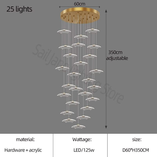 Staggered Staircase Chandelier - Grand Staircases Lighting-ChandeliersDecor.com