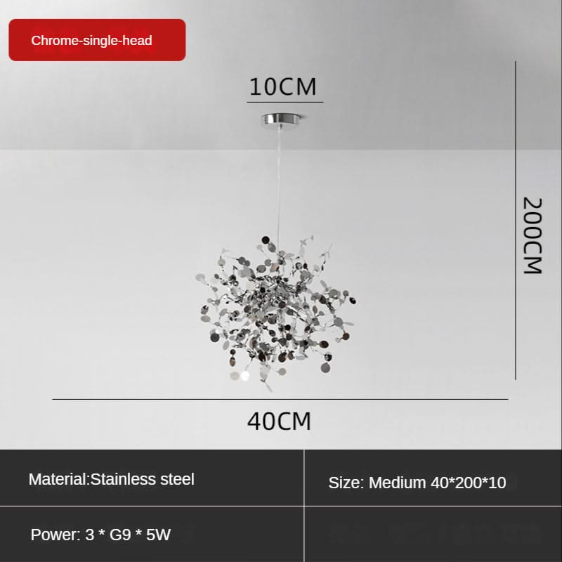 Stainless Steel Leaf Chandelier Lamp - Home Decor Lighting-ChandeliersDecor.com