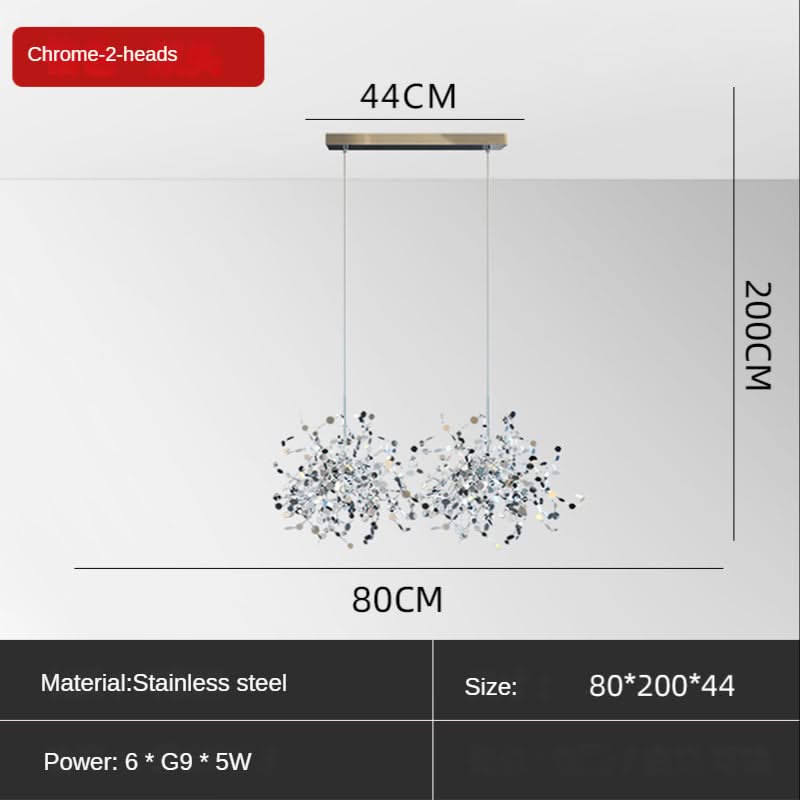 Stainless Steel Leaf Chandelier Lamp - Home Decor Lighting-ChandeliersDecor.com