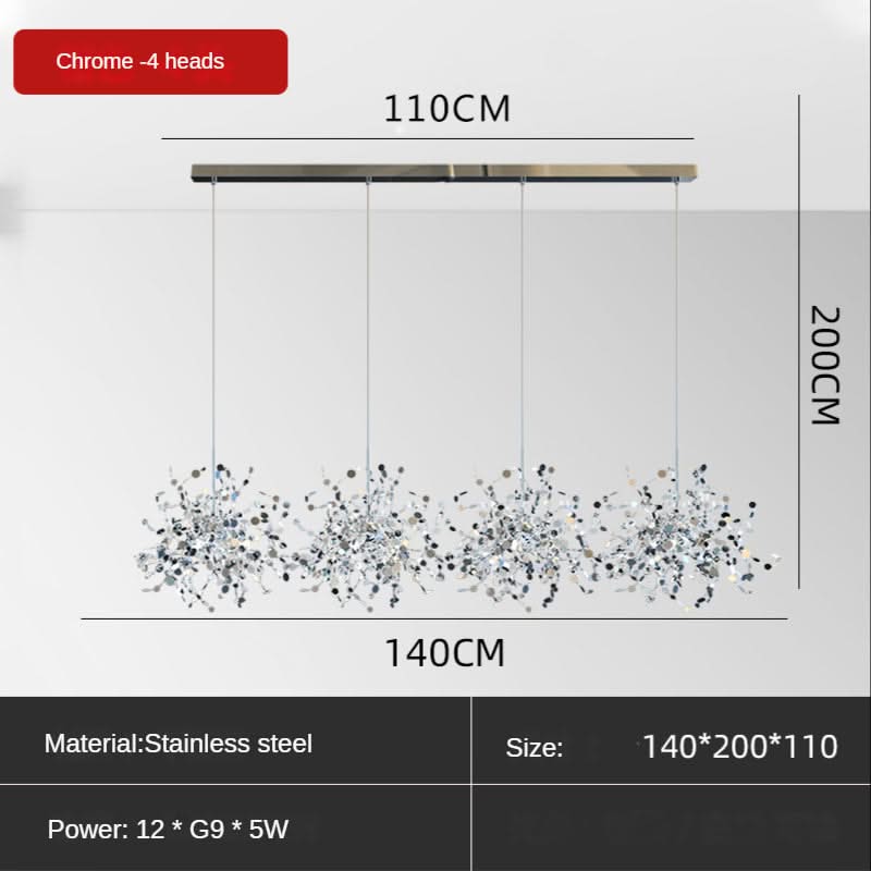 Stainless Steel Leaf Chandelier Lamp - Home Decor Lighting-ChandeliersDecor.com