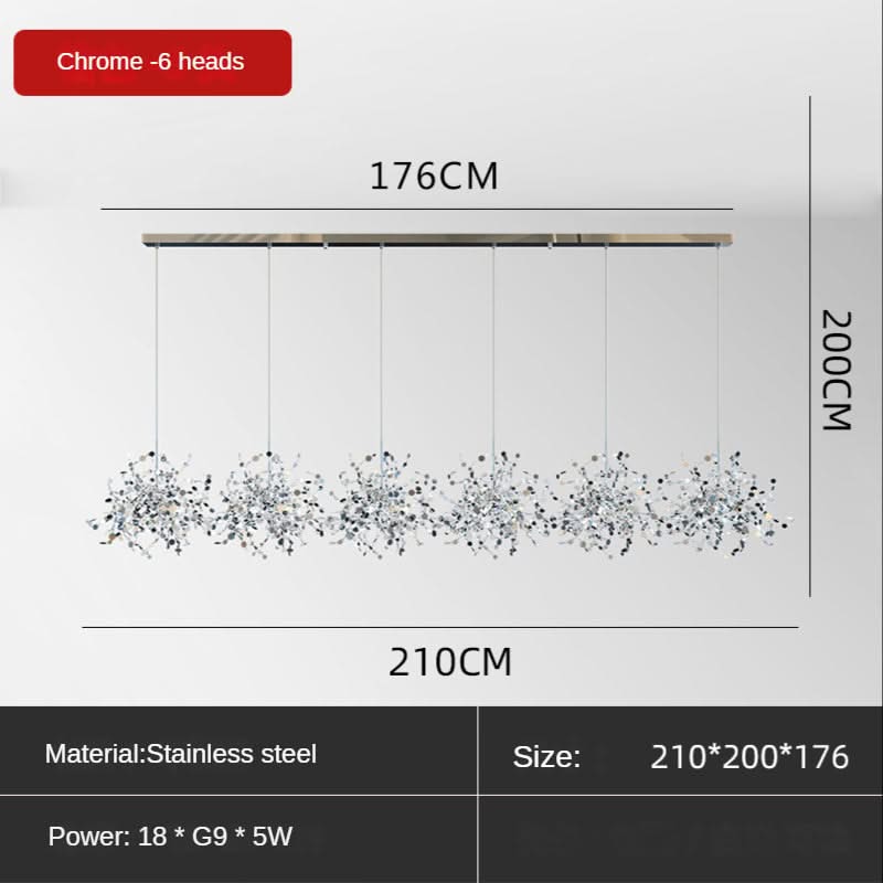 Stainless Steel Leaf Chandelier Lamp - Home Decor Lighting-ChandeliersDecor.com