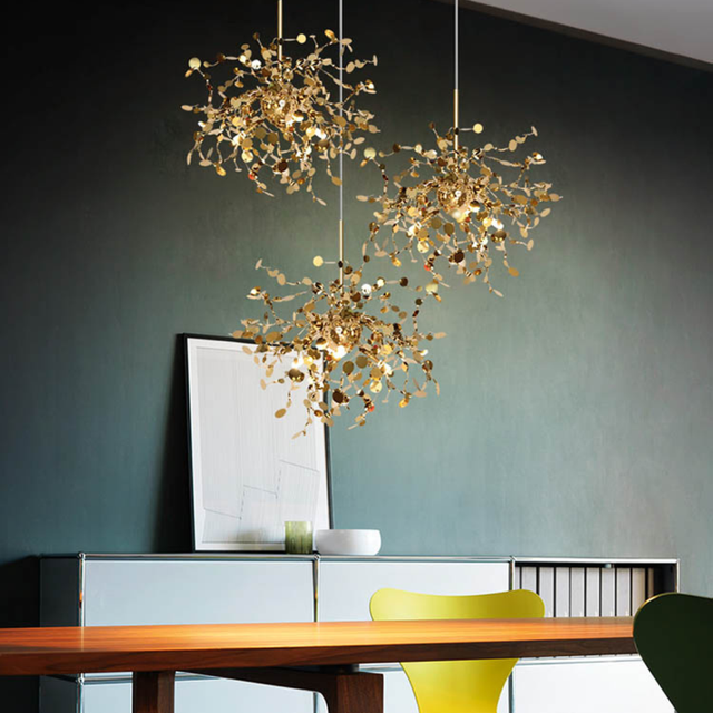 Stainless Steel Leaf Chandelier Lamp - Home Decor Lighting-ChandeliersDecor.com