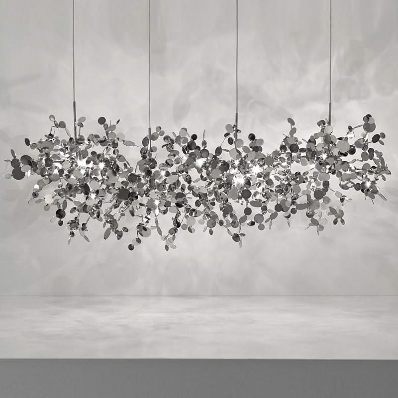 Stainless Steel Leaf Chandelier Lamp - Home Decor Lighting-ChandeliersDecor.com