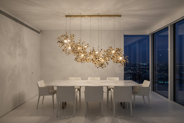 Stainless Steel Leaf Chandelier Lamp - Home Decor Lighting-ChandeliersDecor.com
