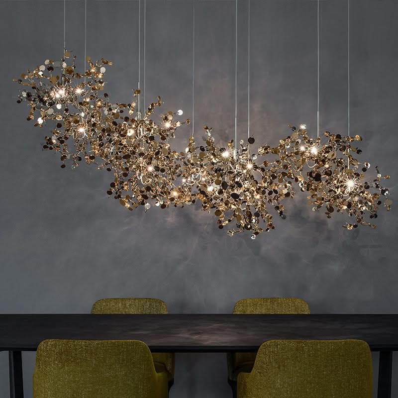 Stainless Steel Leaf Chandelier Lamp - Home Decor Lighting-ChandeliersDecor.com