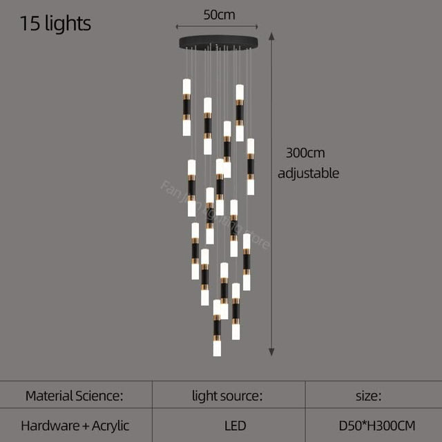 Staircase Chandelier - Illuminate with Acrylic Chandelier-ChandeliersDecor.com