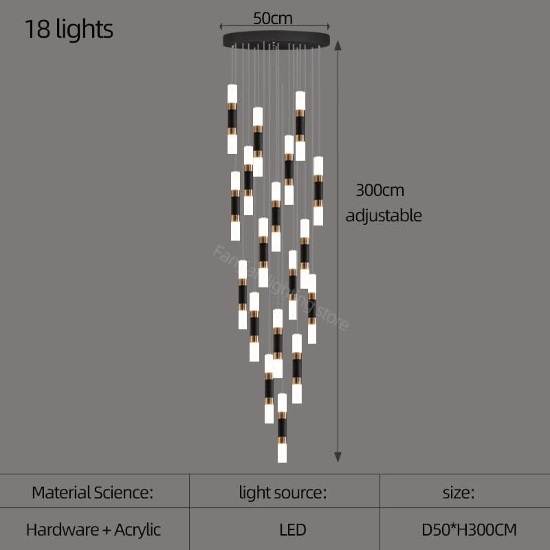 ChandeliersDecor.com-Staircase Chandelier-Staircase Chandelier - Illuminate with Acrylic Chandelier