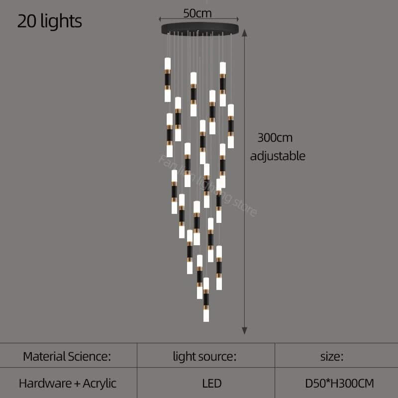 ChandeliersDecor.com-Staircase Chandelier-Staircase Chandelier - Illuminate with Acrylic Chandelier