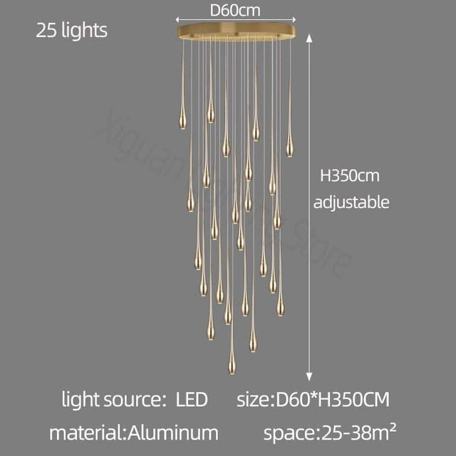 ChandeliersDecor.com-Staircase Chandelier-Staircase Chandelier - Unique Circular Cone Ambience
