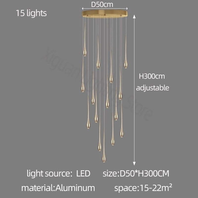 ChandeliersDecor.com-Staircase Chandelier-Staircase Chandelier - Unique Circular Cone Ambience