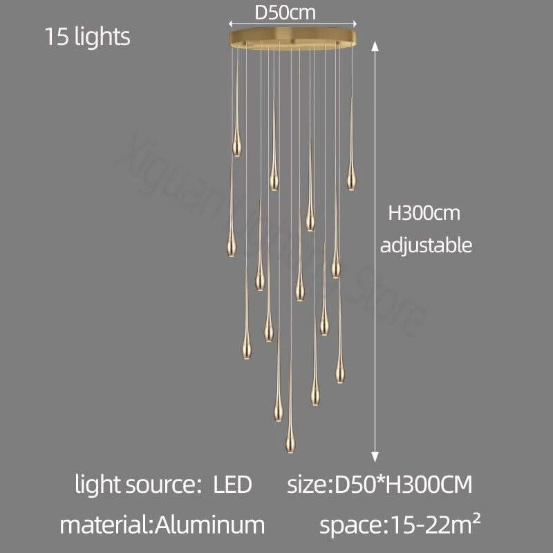ChandeliersDecor.com-Staircase Chandelier-Staircase Chandelier - Unique Circular Cone Ambience