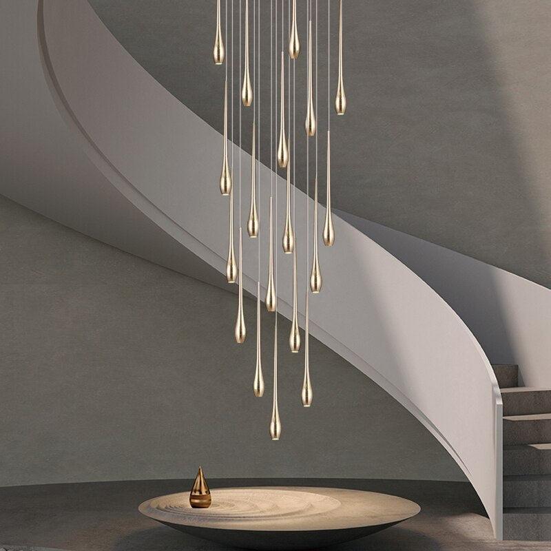 ChandeliersDecor.com-Staircase Chandelier-Staircase Chandelier - Unique Circular Cone Ambience