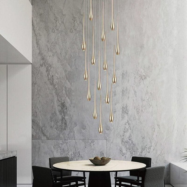 ChandeliersDecor.com-Staircase Chandelier-Staircase Chandelier - Unique Circular Cone Ambience