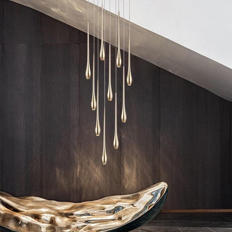 ChandeliersDecor.com-Staircase Chandelier-Staircase Chandelier - Unique Circular Cone Ambience